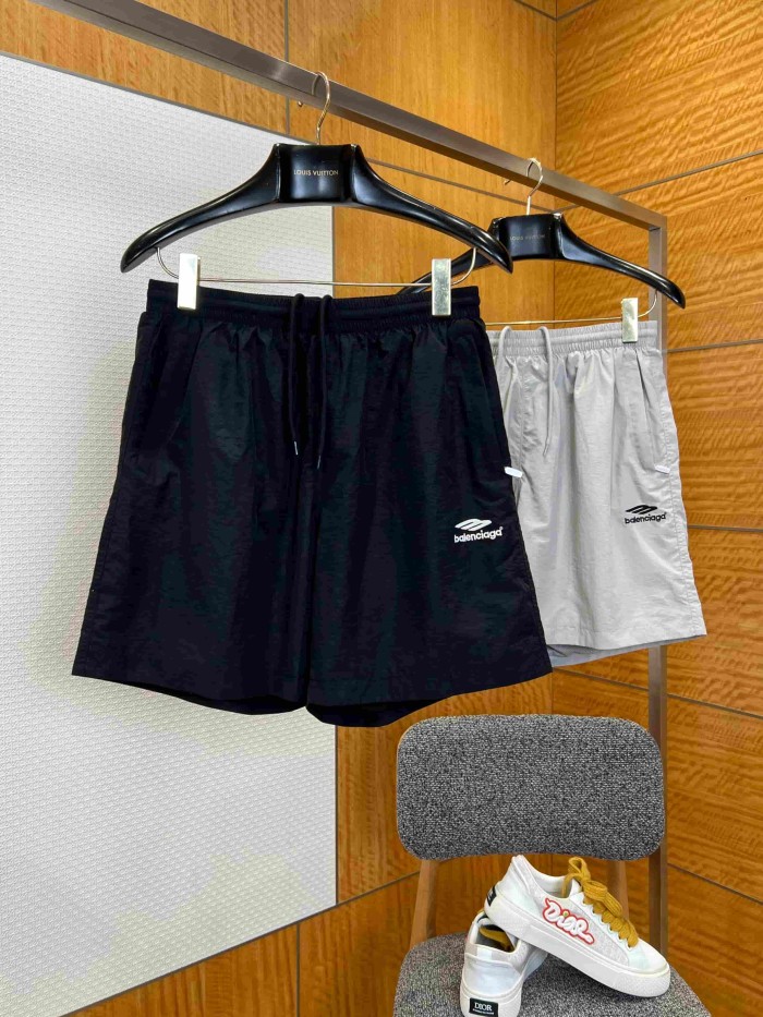 1:1 quality version Drawstring Elastic Waist Side Mini Triangle Logo Letter Print Straight Loose Five Inch Beach Athletic Shorts 2 colors 29321443