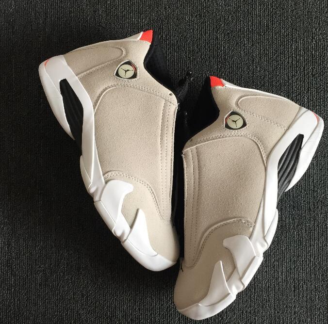 [plus-size shoes] Air @j14 Desert Sand Two-Layer Suede Anti-Slip Lightweight Desert Gray Mid-Top Vintage Basketball Shoes 29322932