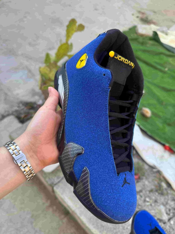 [plus-size shoes] Air @j14 Retro Royal Blue Suede Carbon Fiber Toe Shock Absorbing Anti Slip Vintage Basketball Shoes 29323046