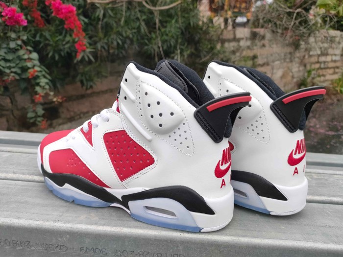 [plus-size shoes] Air @j6 Retro Retro Carmine Air Cushion White Red Black Crystal Clear Outsole High Top Basketball Sneakers 29322813