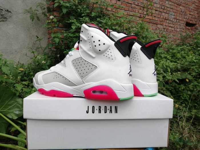 [plus-size shoes] Air @j6 Retro Air Cushion Neutral Grey Bugs Bunny White Grey Red High Top Leather Basketball Sneakers 29322910