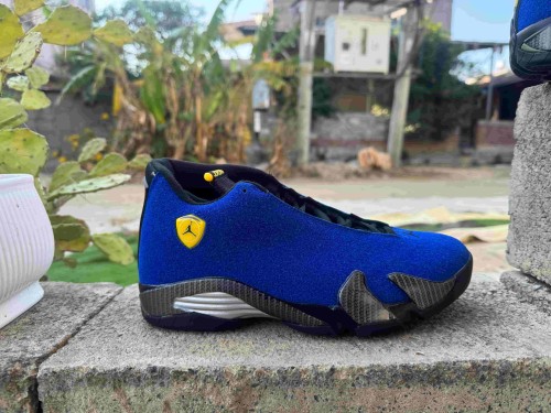 [plus-size shoes] Air @j14 Retro Royal Blue Suede Carbon Fiber Toe Shock Absorbing Anti Slip Vintage Basketball Shoes 29323046