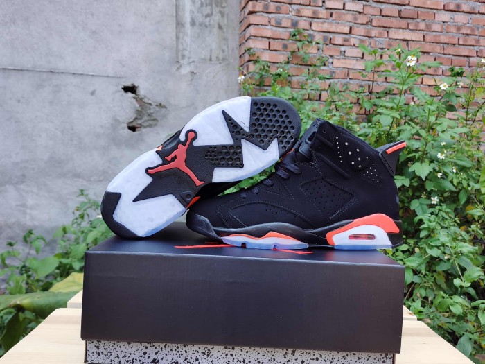 [plus-size shoes] Air @j6 Infrared Air Cushion Black Infrared Red High Top Basketball Sneakers 29322901
