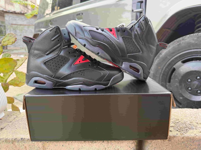 [plus-size shoes] Air @j6 BIN 23 Black Red Transparent Outsole High Top Basketball 29322797