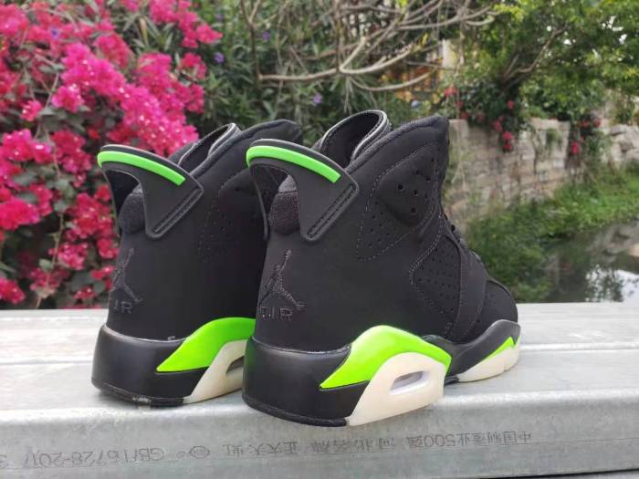 [plus-size shoes] Air @j6 Electric Green Air Cushion Shock Absorbing Black Volt Green Glow In The Dark Outsole High Top Basketball Sneakers 29322848