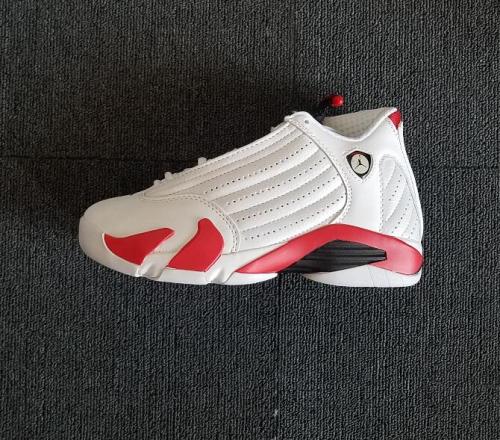 [plus-size shoes] Air @j14 Candy Cane Breathable Perforated White Red Vintage Basketball Shoes 29322939