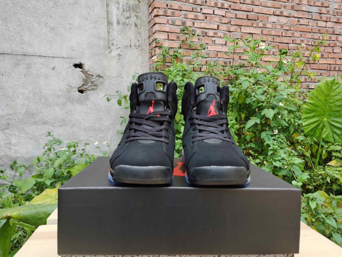 [plus-size shoes] Air @j6 Infrared Air Cushion Black Infrared Red High Top Basketball Sneakers 29322901