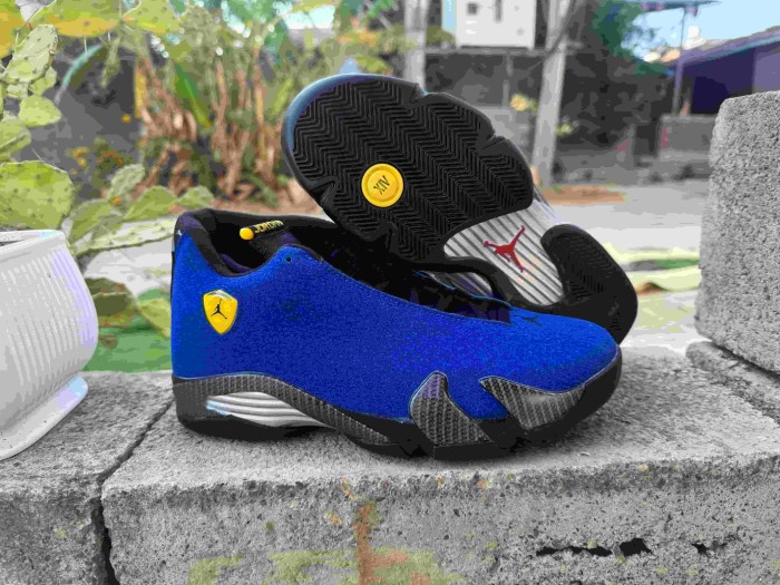 [plus-size shoes] Air @j14 Retro Royal Blue Suede Carbon Fiber Toe Shock Absorbing Anti Slip Vintage Basketball Shoes 29323046