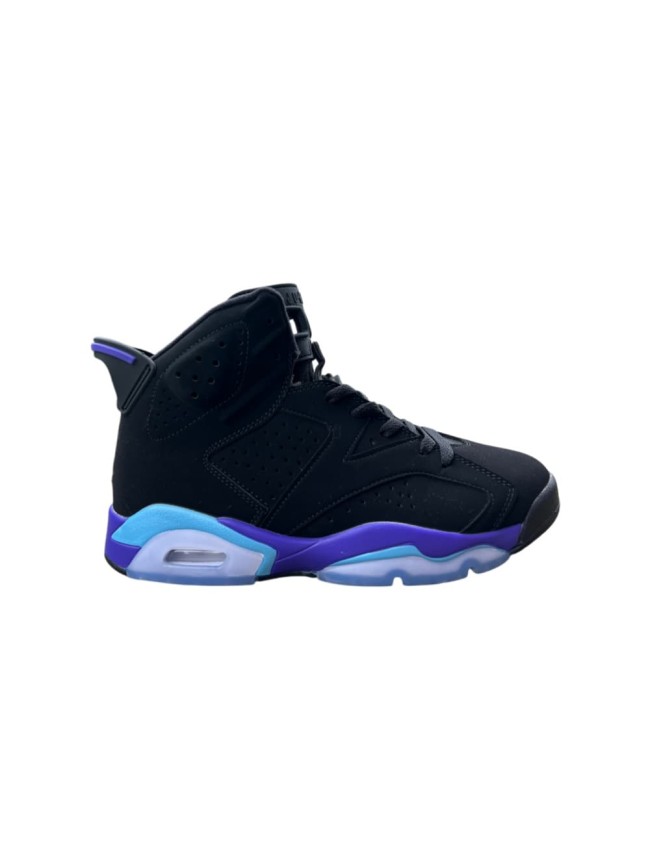 [plus-size shoes] Air @j6 Aqua Retro Black Purple Light Blue High Top Basketball Sneakers 29322789