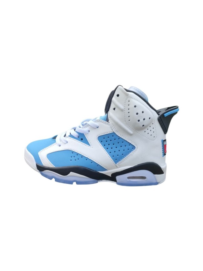 [plus-size shoes] Air @j6 Air Cushion White University Blue Black High Top Basketball Sneakers 29322853
