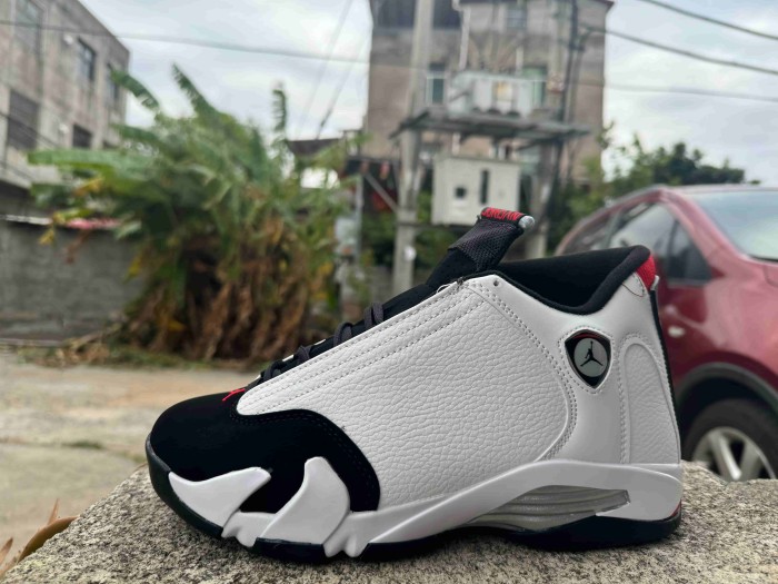 [plus-size shoes] Air @j14 Black Toe Retro White Black Red Mixed Material Leather Cushioned Vintage Basketball Shoes 29323041