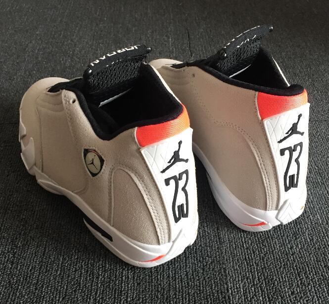 [plus-size shoes] Air @j14 Desert Sand Two-Layer Suede Anti-Slip Lightweight Desert Gray Mid-Top Vintage Basketball Shoes 29322932