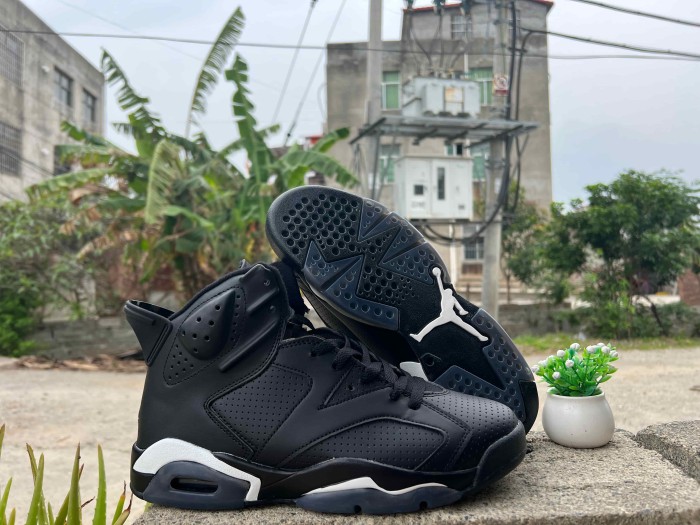 [plus-size shoes] Air @j6 Retro Air Cushion Black Cat Black White High Top Basketball Sneakers 29322781