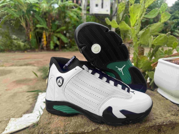 [plus-size shoes] Air @j14 Cowhide Cushioned Anti-Slip Wear-Resistant White Black Green Vintage Basketball Shoes 29323013
