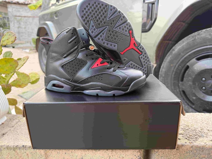 [plus-size shoes] Air @j6 BIN 23 Black Red Transparent Outsole High Top Basketball 29322797