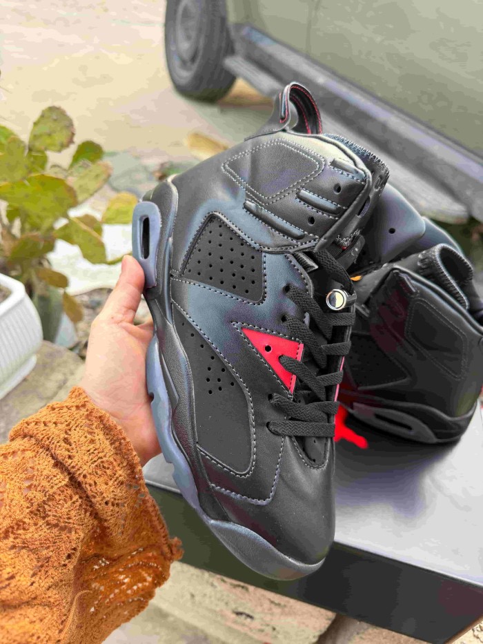 [plus-size shoes] Air @j6 BIN 23 Black Red Transparent Outsole High Top Basketball 29322797