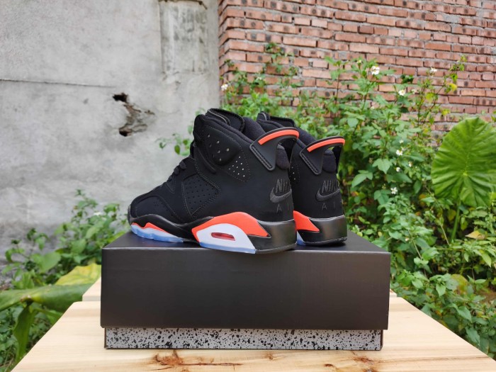[plus-size shoes] Air @j6 Infrared Air Cushion Black Infrared Red High Top Basketball Sneakers 29322901