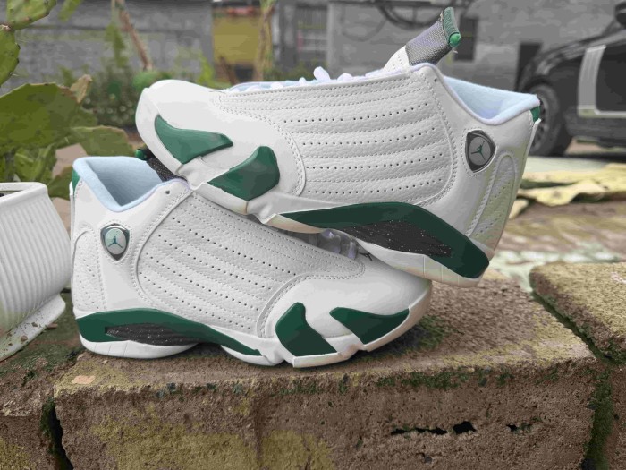 [plus-size shoes] Air @j14 Retro White Pine Green Shock Absorbing Anti Slip Vintage Basketball Shoes 29323050