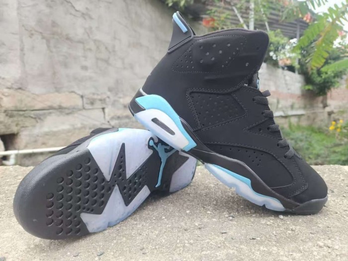 [plus-size shoes] Air @j6 Retro Classic Street Style Breathable Perforated Black UNC Blue Transparent Outsole Casual Sports Shoes 29322768