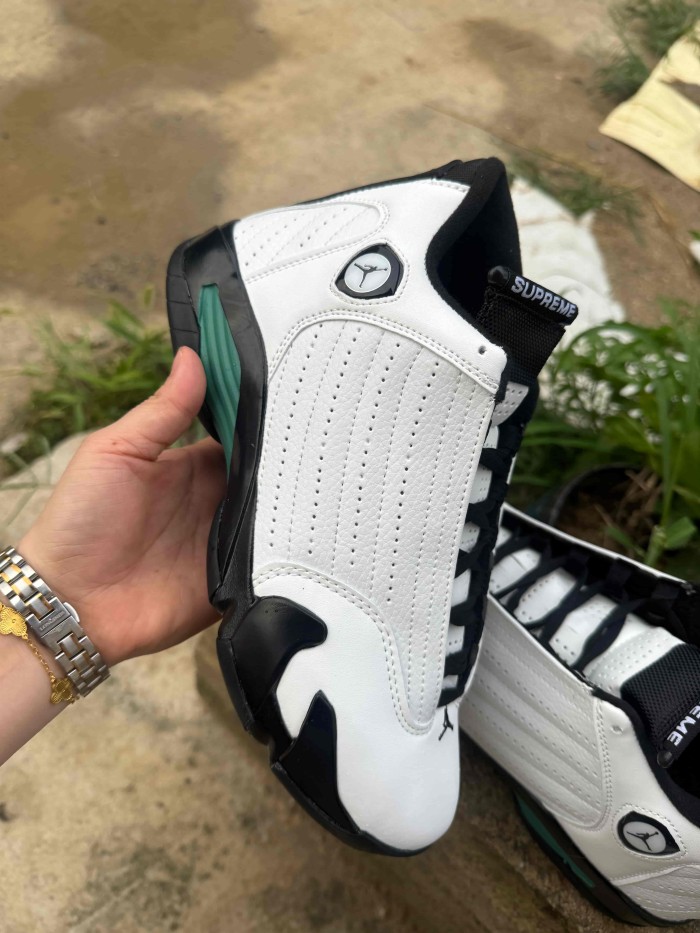 [plus-size shoes] Air @j14 Cowhide Cushioned Anti-Slip Wear-Resistant White Black Green Vintage Basketball Shoes 29323013
