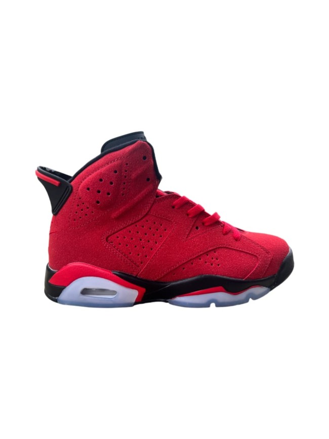 [plus-size shoes] Air @j6 Toro Bravo Air Cushion Shock Absorbing Full Red Black Trim High Top Basketball Sneakers 29322842