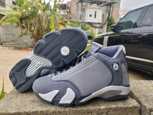 [plus-size shoes] Air @j14 Flint Grey Retro Cool Grey Suede Upper Shock Absorbing Vintage Basketball Shoes 	 29323039