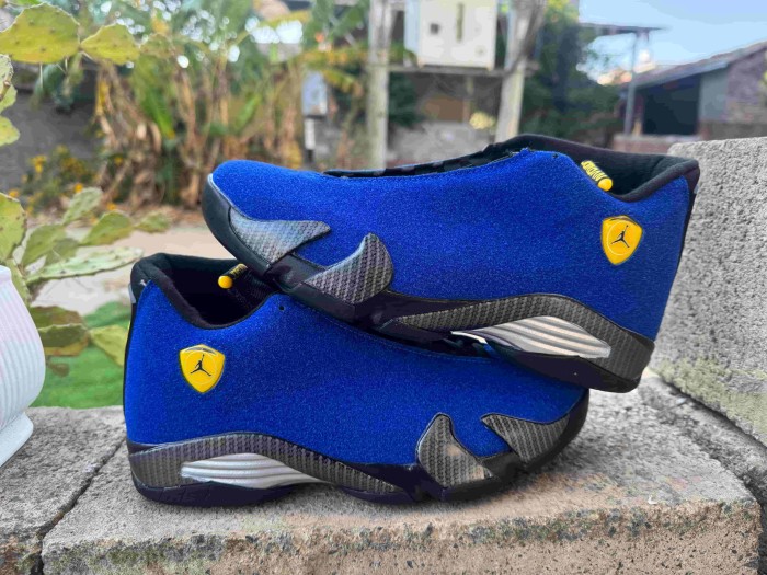 [plus-size shoes] Air @j14 Retro Royal Blue Suede Carbon Fiber Toe Shock Absorbing Anti Slip Vintage Basketball Shoes 29323046