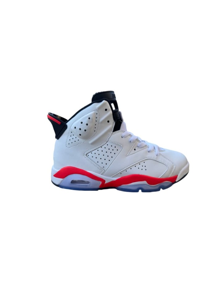 [plus-size shoes] Air @j6 Retro Air Cushion Shock Absorbing White Infrared Red Black High Top Leather Basketball Sneakers 29322741