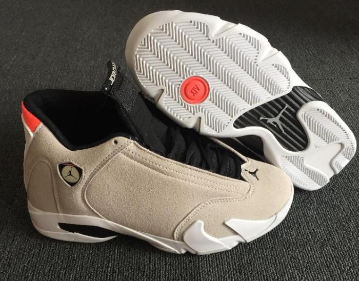 [plus-size shoes] Air @j14 Desert Sand Two-Layer Suede Anti-Slip Lightweight Desert Gray Mid-Top Vintage Basketball Shoes 29322932