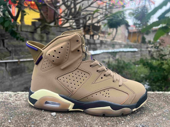 Copy [plus-size shoes] Air @j6 Gore-Tex  Brown Kelp  Khaki Purple Black High Top Basketball Sneakers 29322772