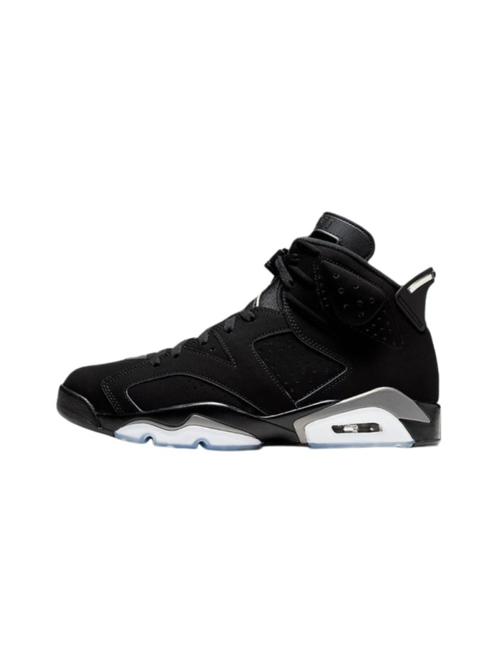 [plus-size shoes] Air @j6  Metallic Silver Air Cushion Shock Absorbing Black Silver High Top Basketball Sneakers 29322839
