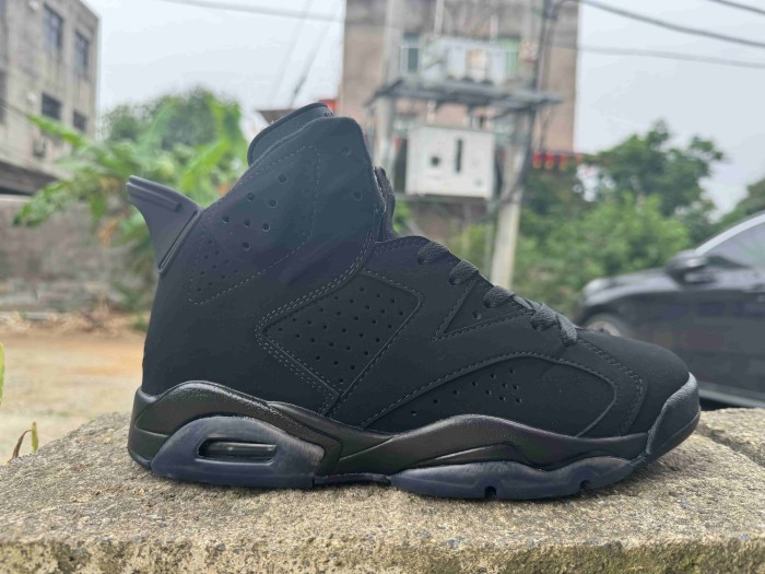 [plus-size shoes] Air @j6 Retro Suede Upper Air Cushion Shock Absorbing Triple Black High Top Basketball Sneakers 29322774