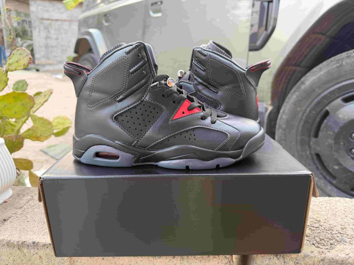 [plus-size shoes] Air @j6 BIN 23 Black Red Transparent Outsole High Top Basketball 29322797