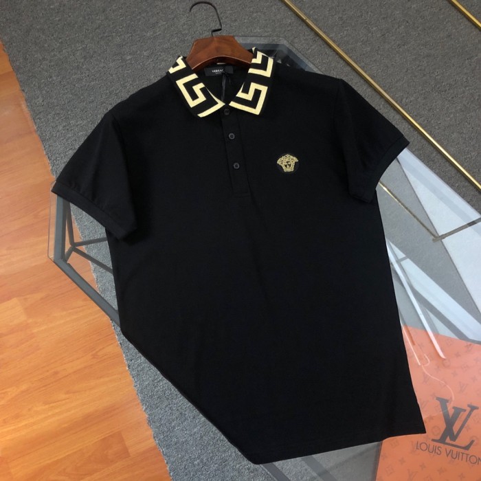 Luxury Slim Fit Greca Jacquard Collar Medusa Embroidered Polo Shirt 2 colors 29119334