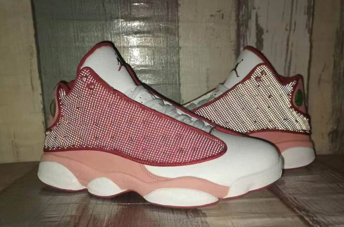[plus-size shoes] Air @j13  Dune Red  Men's Orange and White Mid-Top Vintage Basketball Shoes 29323964