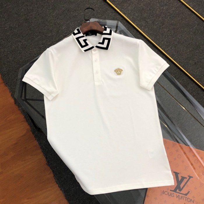 Luxury Slim Fit Greca Jacquard Collar Medusa Embroidered Polo Shirt 2 colors 29119334