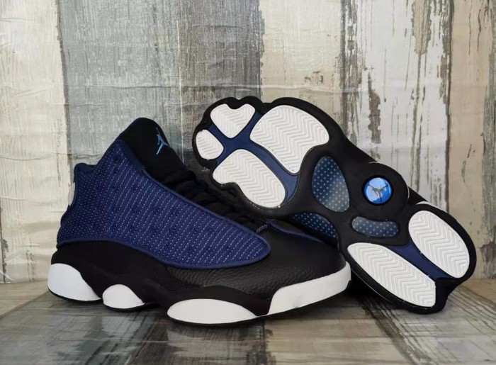 [plus-size shoes] Air @j13 Brave Blue 3M Retro Navy Blue Mesh Upper Shock Absorbing Basketball Shoes 29323931