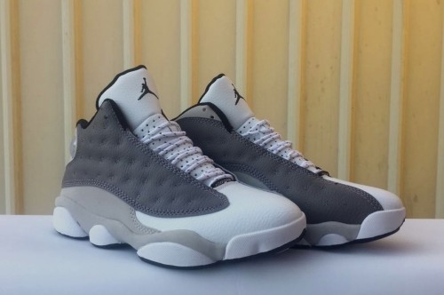 [plus-size shoes] Air @j13 Retro Atmosphere Grey Leather OG Version Men's Original Grey High-Top Vintage Basketball Shoes 29323959