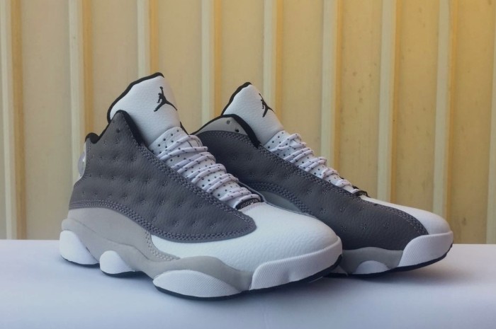 [plus-size shoes] Air @j13 Retro Atmosphere Grey Leather OG Version Men's Original Grey High-Top Vintage Basketball Shoes 29323959