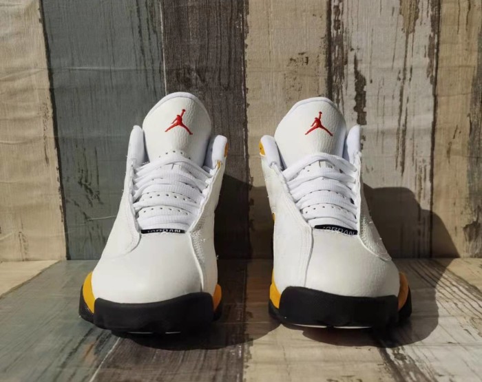 [plus-size shoes] Air @j13 Del Sol Retro OG Classic White Yellow Black Colorway 3D Leopard Eye Logo Shock Absorbing Basketball Shoes 29323929