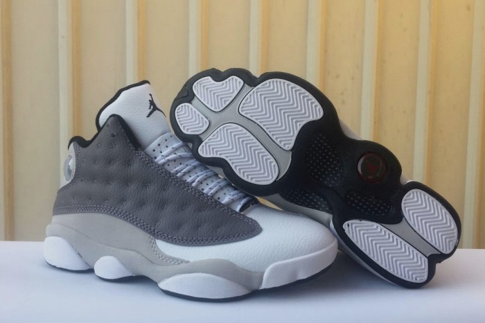 [plus-size shoes] Air @j13 Retro Atmosphere Grey Leather OG Version Men's Original Grey High-Top Vintage Basketball Shoes 29323959