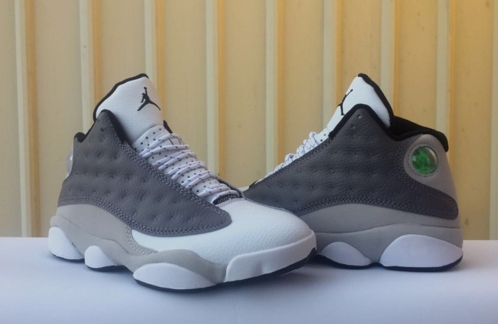[plus-size shoes] Air @j13 Retro Atmosphere Grey Leather OG Version Men's Original Grey High-Top Vintage Basketball Shoes 29323959