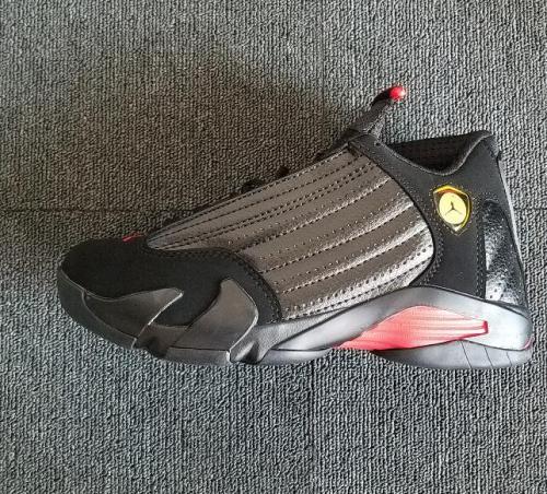 [plus-size shoes] Air @j14  Last Shot Retro Black Metallic Silver Red Mixed Material Leather Shock Absorbing Basketball Sneakers 29323924
