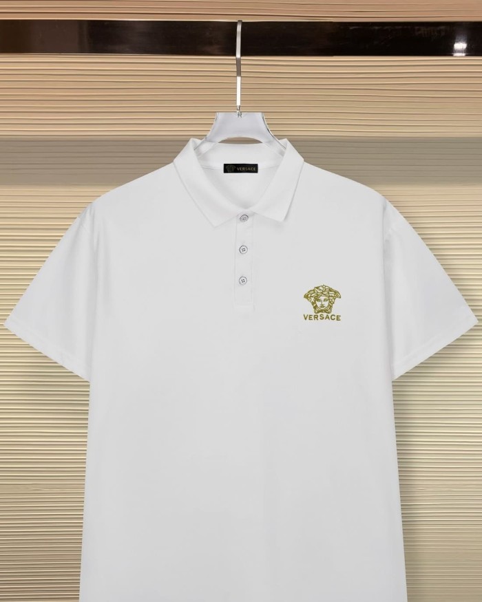 Tiny Black Medusa Head & Letter Embroidery Men's Polo Shirt 5 colors 29119743