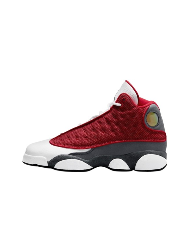 [plus-size shoes] Air @j13 Retro  Red Flint  Leather & Fabric Grey White Red GS High-Top Basketball Shoes 29324225