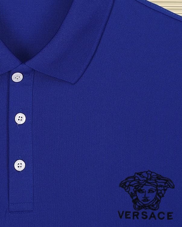 Tiny Black Medusa Head & Letter Embroidery Men's Polo Shirt 5 colors 29119743