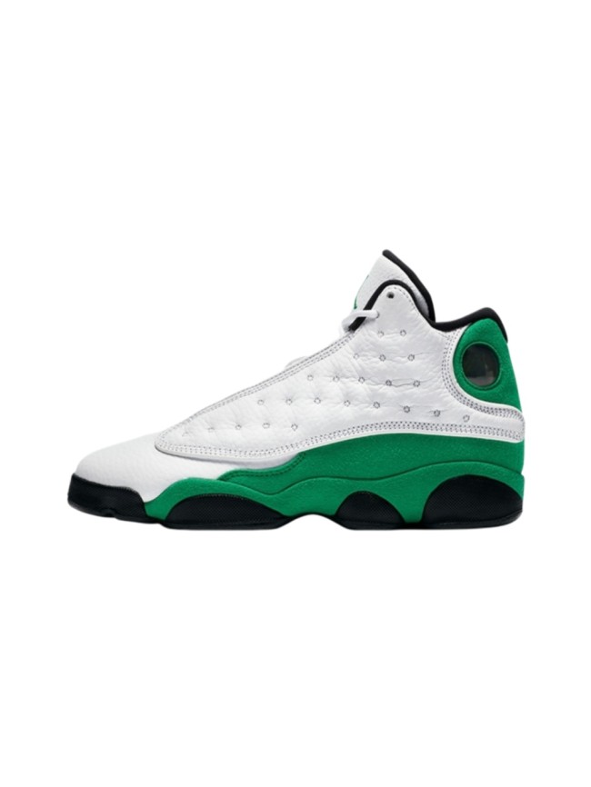 [plus-size shoes] Air @j13 Lucky Green GS Cushioned White and Green High-Top Vintage Basketball Shoes 29324231