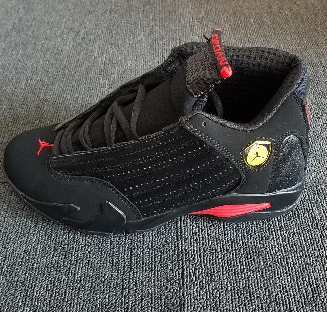 [plus-size shoes] Air @j14  Last Shot Retro Black Metallic Silver Red Mixed Material Leather Shock Absorbing Basketball Sneakers 29323924