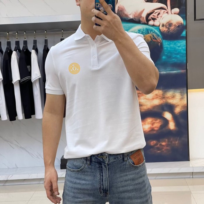 Bespoke Minimalist Chest Logo Print Polo Shirt 2 colors 2932424