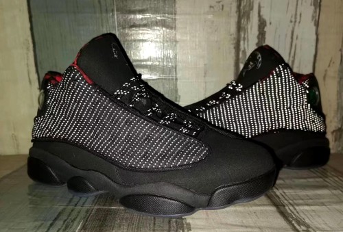 [plus-size shoes] Air @j13 Retro Black Red Blue Edition Breathable Dot Mesh Upper Vintage Basketball Shoes 29324197